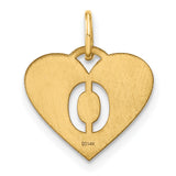 Initial Letter O Initial Charm Pendant in Real 14k Yellow Gold