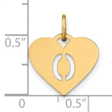 Initial Letter O Initial Charm Pendant in Real 14k Yellow Gold