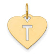 Initial Letter T Initial Charm Pendant in Real 14k Yellow Gold