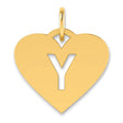 Initial Letter Y Initial Charm Pendant in Real 14k Yellow Gold