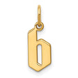 14k Yellow Gold Old English Letter B Pendant, Lowercase Gothic Initial Charm