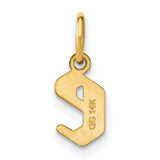 14k Yellow Gold Pendant, Gothic Style Lowercase Letter E Initial Charm, Vintage Monogram Design