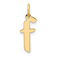 14k Yellow Gold Lowercase F Initial Pendant Charm, Polished Finish, Modern Letter Jewelry for Women