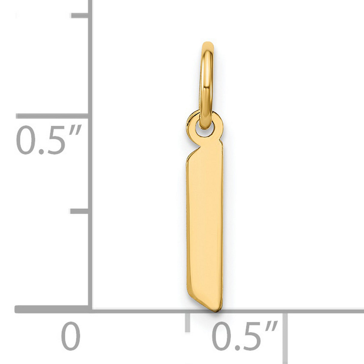 14k Yellow Gold Mezuzah Pendant, Vertical Elongated Jewish Charm for Women or Unisex Wear