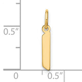 14k Yellow Gold Mezuzah Pendant, Vertical Elongated Jewish Charm for Women or Unisex Wear