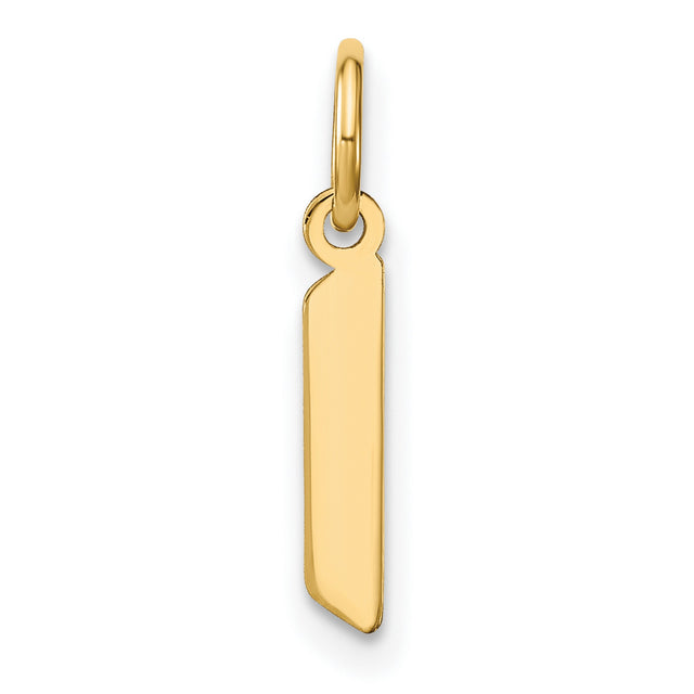 14k Yellow Gold Mezuzah Pendant, Vertical Elongated Jewish Charm for Women or Unisex Wear