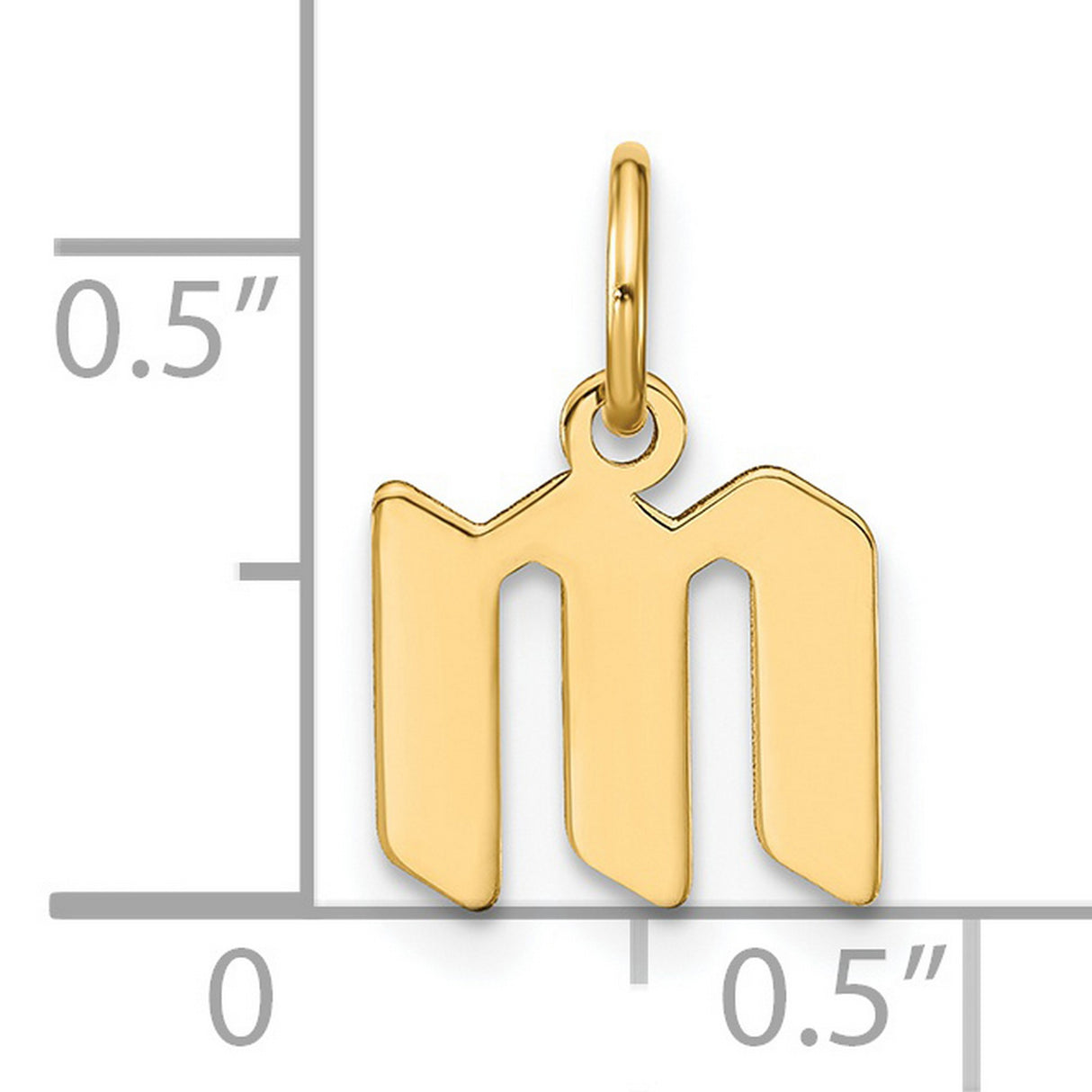 14k Yellow Gold Scorpio Zodiac Pendant with Stylized M Symbol Tail Design