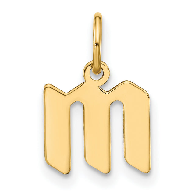 14k Yellow Gold Scorpio Zodiac Pendant with Stylized M Symbol Tail Design