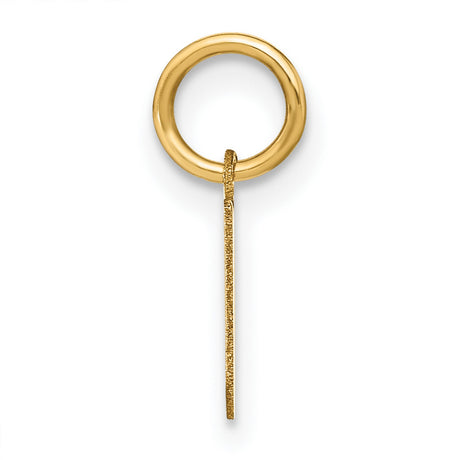 14k Yellow Gold Pendant, Hebrew Letter Nun Charm, Unisex Jewish Faith Jewelry