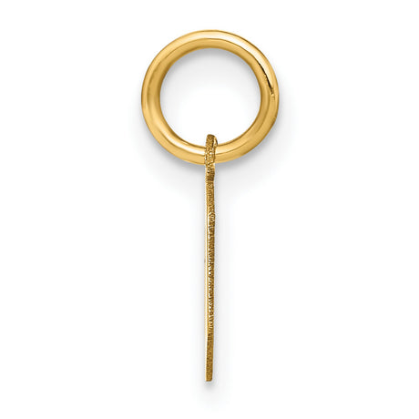 14k Yellow Gold Number 0 Pendant Charm, Polished Minimalist Design for Women or Unisex Wear