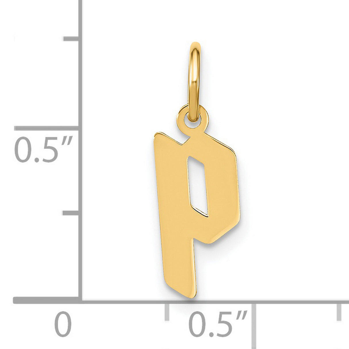 14k Yellow Gold Lowercase P Pendant, Modern Initial Charm, Minimalist Alphabet Jewelry