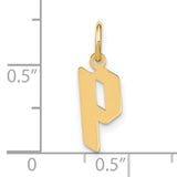 14k Yellow Gold Lowercase P Pendant, Modern Initial Charm, Minimalist Alphabet Jewelry