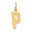 14k Yellow Gold Lowercase P Pendant, Modern Initial Charm, Minimalist Alphabet Jewelry