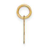 14k Yellow Gold Number 5 Pendant, Gothic Style Numeral Charm for Necklace or Bracelet