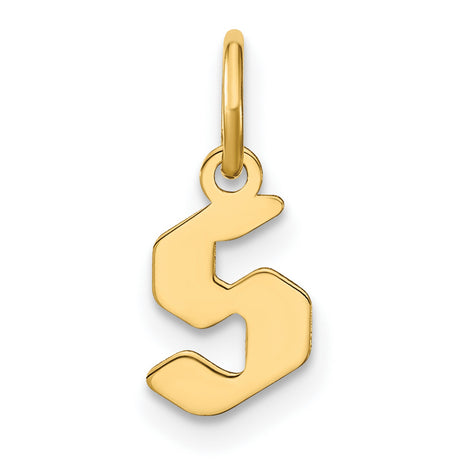 14k Yellow Gold Number 5 Pendant, Gothic Style Numeral Charm for Necklace or Bracelet