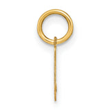 Lowercase Letter V Initial Charm Pendant in Real 14k Yellow Gold