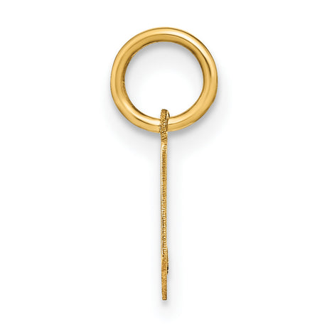 Lowercase Letter V Initial Charm Pendant in Real 14k Yellow Gold