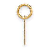 14k Yellow Gold Initial W Pendant Charm, Modern Block Letter Design for Women or Unisex