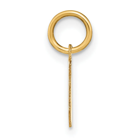 14k Yellow Gold Initial W Pendant Charm, Modern Block Letter Design for Women or Unisex