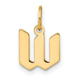 14k Yellow Gold Initial W Pendant Charm, Modern Block Letter Design for Women or Unisex
