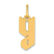 Lowercase Letter Y Initial Charm Pendant in Real 14k Yellow Gold