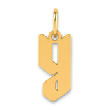 Lowercase Letter Y Initial Charm Pendant in Real 14k Yellow Gold