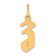 Lowercase Letter Z Initial Charm Pendant in Real 14k Yellow Gold
