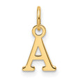14k Yellow Gold Initial A Pendant, Classic Serif Letter Charm, Unisex Monogram Jewelry