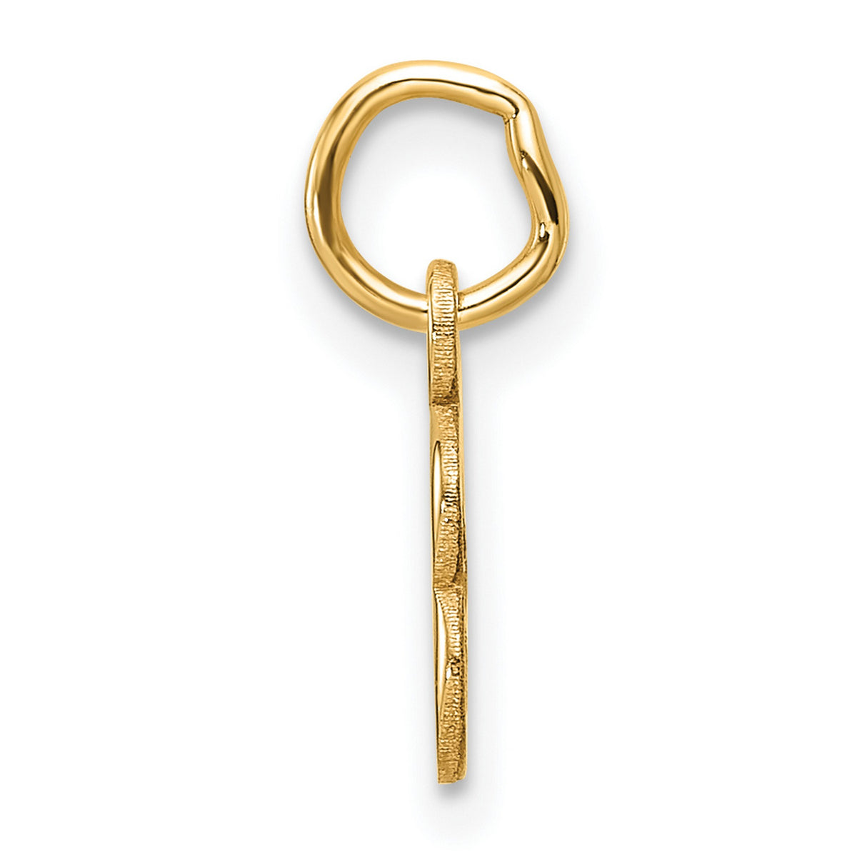 14k Yellow Gold Initial Pendant Charm, Block Letter B Monogram Design for Women