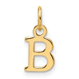14k Yellow Gold Initial Pendant Charm, Block Letter B Monogram Design for Women