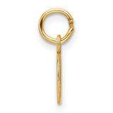 14k Yellow Gold Initial D Pendant Charm, Block Letter Monogram Design for Women or Unisex