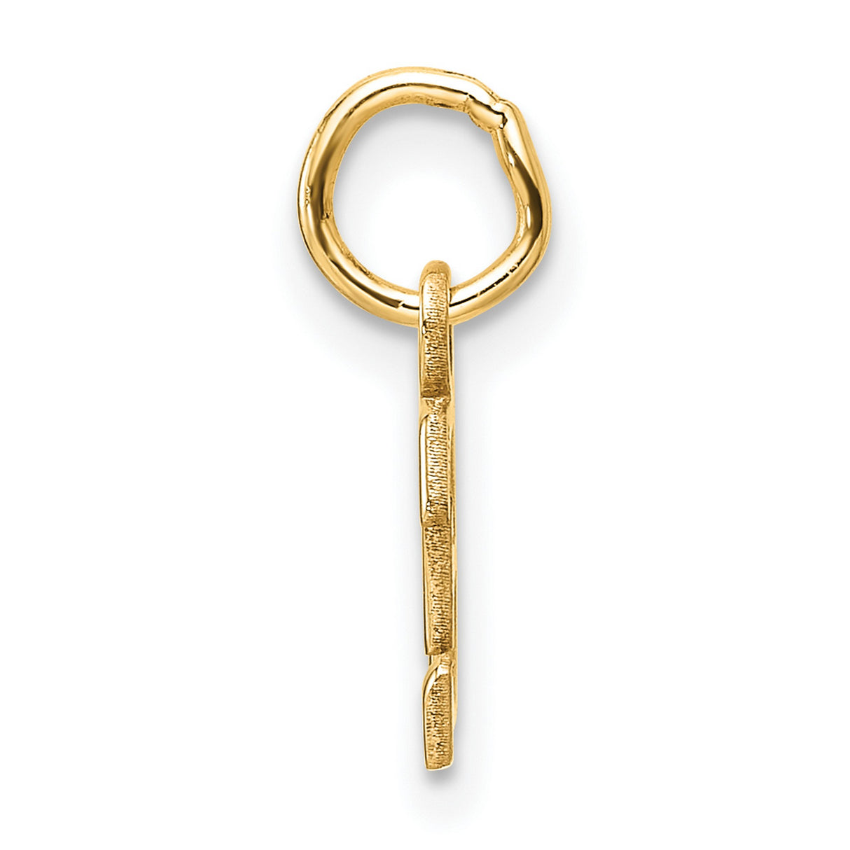 14k Yellow Gold Letter E Pendant Charm, Polished Block Initial Jewelry for Women or Unisex