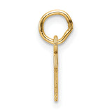 14k Yellow Gold Letter F Pendant Charm, Cutout Alphabet Initial Jewelry for Women or Unisex Wear