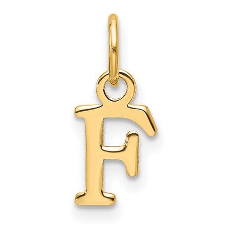 14k Yellow Gold Letter F Pendant Charm, Cutout Alphabet Initial Jewelry for Women or Unisex Wear