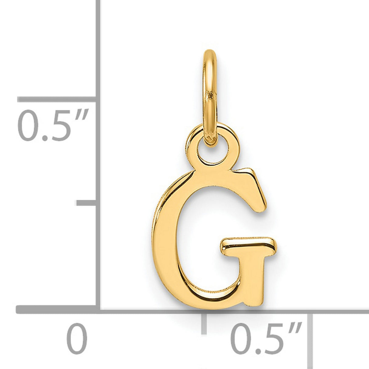 Cutout Letter G Initial Charm Pendant in Real 14k Yellow Gold