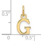 Cutout Letter G Initial Charm Pendant in Real 14k Yellow Gold
