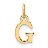 Cutout Letter G Initial Charm Pendant in Real 14k Yellow Gold