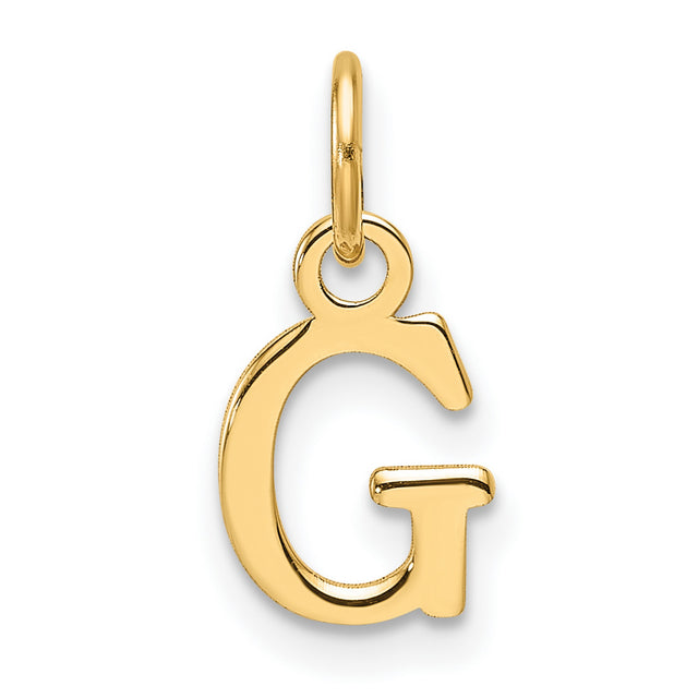 Cutout Letter G Initial Charm Pendant in Real 14k Yellow Gold