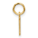 14k Yellow Gold Letter H Pendant, Polished Finish Serif Initial Charm, Unisex Monogram Jewelry