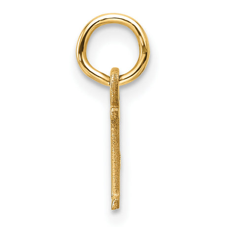 14k Yellow Gold Letter I Pendant Charm, Polished Block Initial for Women or Unisex Wear