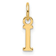 14k Yellow Gold Letter I Pendant Charm, Polished Block Initial for Women or Unisex Wear