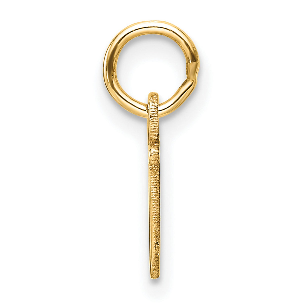 14k Yellow Gold Initial J Pendant Charm, Polished Serif Letter Design for Women or Unisex Use