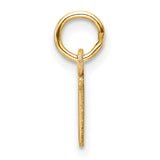 14k Yellow Gold Initial J Pendant Charm, Polished Serif Letter Design for Women or Unisex Use