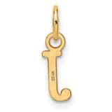 14k Yellow Gold Initial J Pendant Charm, Polished Serif Letter Design for Women or Unisex Use