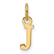 14k Yellow Gold Initial J Pendant Charm, Polished Serif Letter Design for Women or Unisex Use
