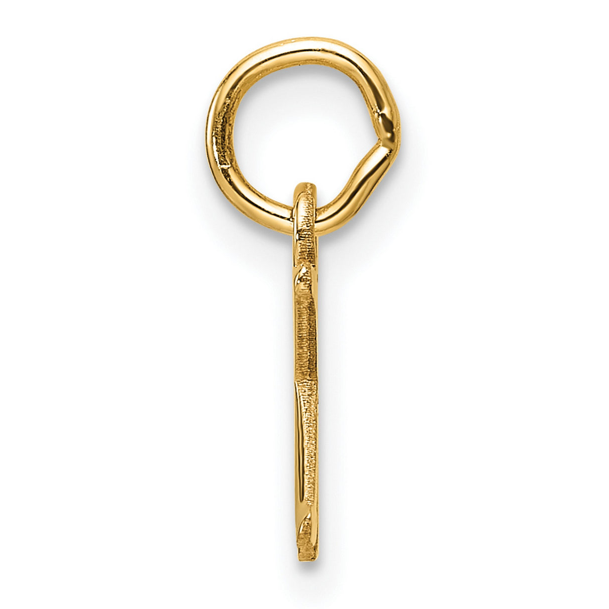 14k Yellow Gold Letter K Pendant, Polished Block Initial Charm for Women or Unisex Wear