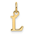 14k Yellow Gold Pendant, Polished Letter L Charm, Dainty Alphabet Jewelry for Women