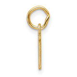 14k Yellow Gold Initial M Pendant Charm, Polished Block Letter Monogram for Women or Unisex