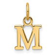 14k Yellow Gold Initial M Pendant Charm, Polished Block Letter Monogram for Women or Unisex