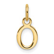 14k Yellow Gold Number Zero Pendant Charm, Polished Open Cut Design, Classic Style